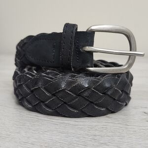 Men's Vintage Black Braided Belt Size 38